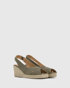 Diana Peep-Toe Espadrille Olive
