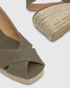Diana Peep-Toe Espadrille Olive