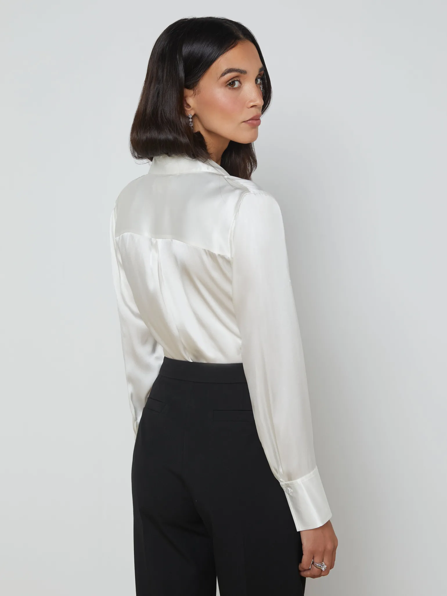 Divya Pintuck Tux Shirt White