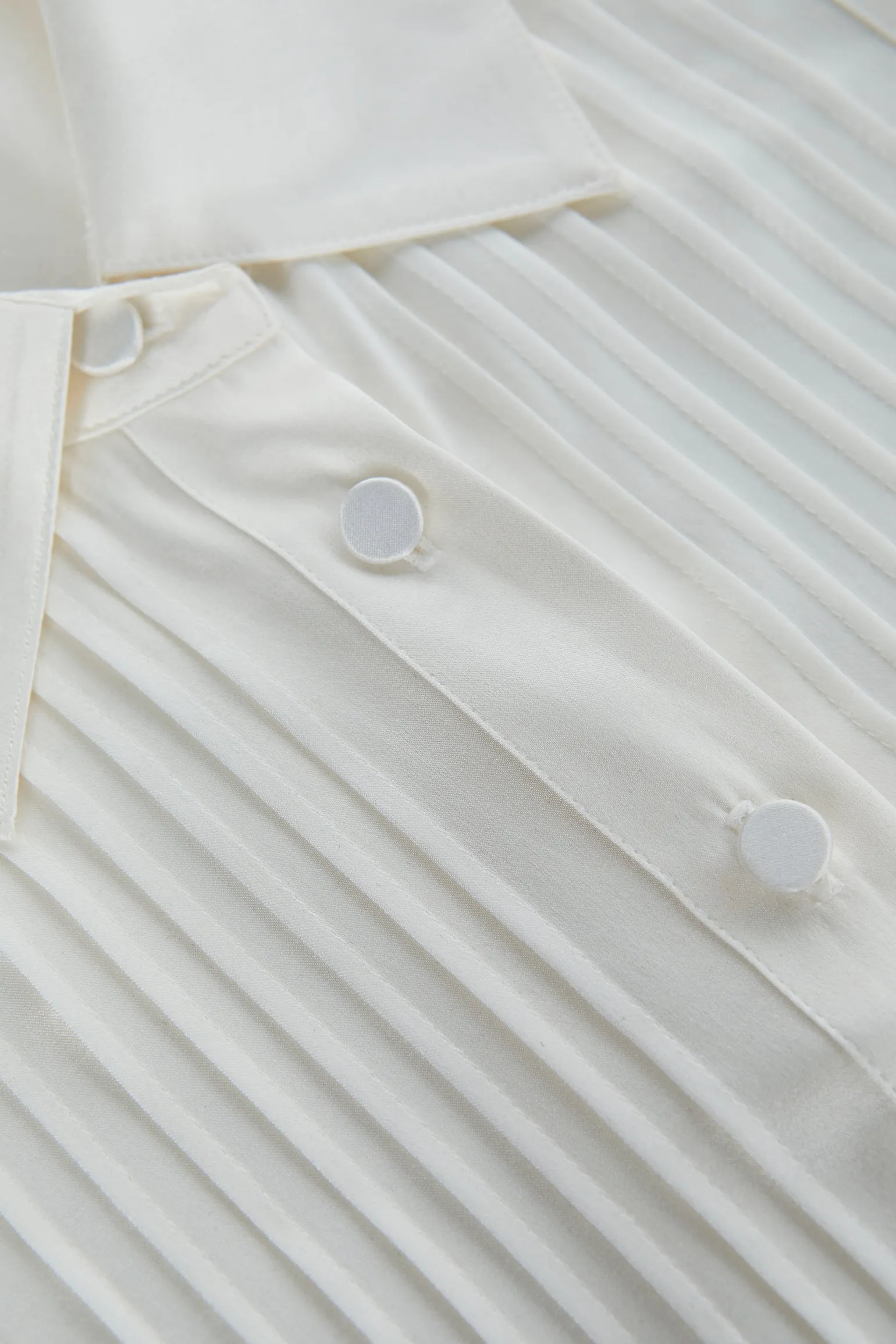 Divya Pintuck Tux Shirt White