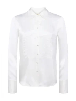 Divya Pintuck Tux Shirt White