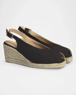 Dosalia Peep-Toe Espadrille Negro