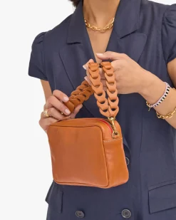 Double Veg Link Shoulder Strap Cuoio