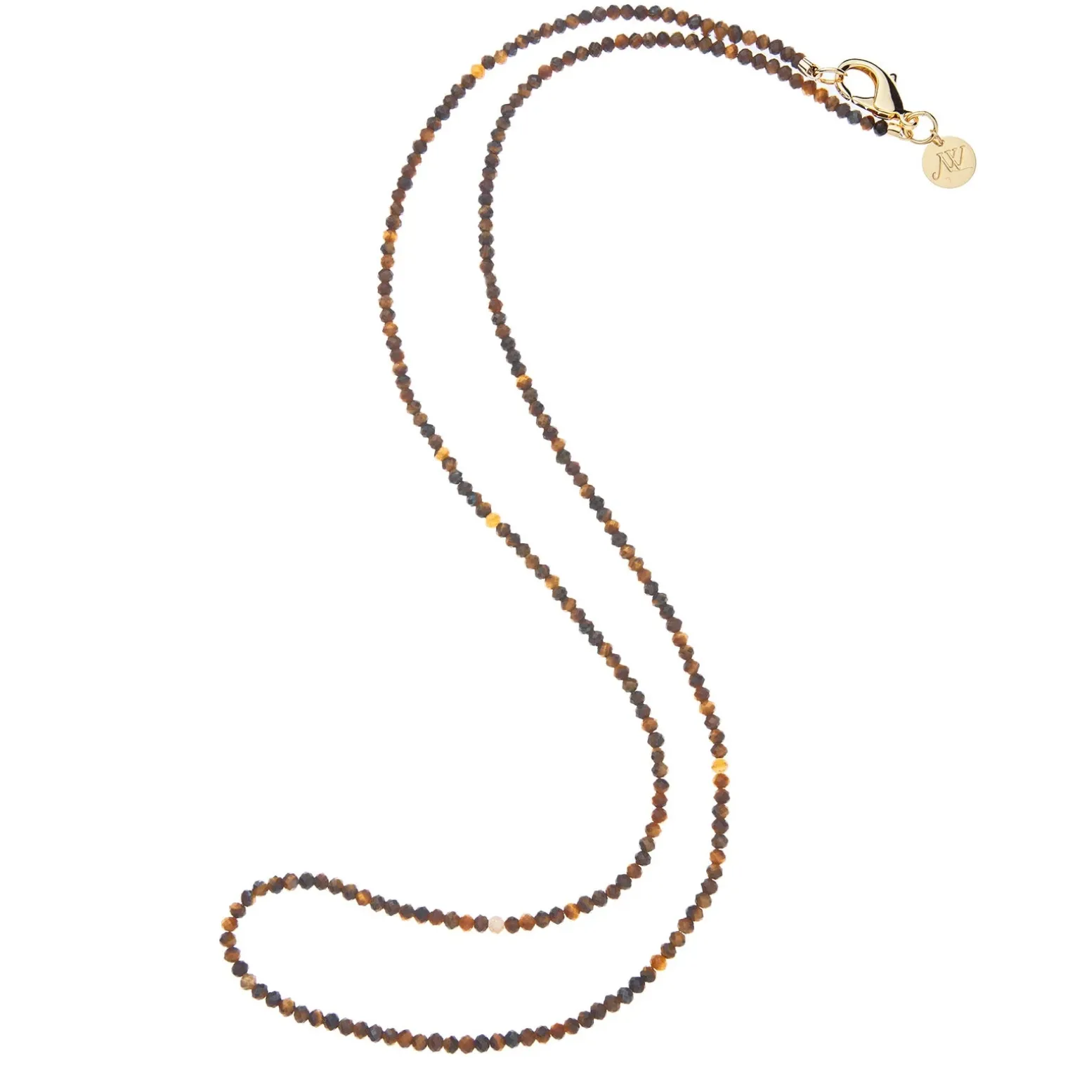 Double Wrap Diamond Cut Beaded Necklace Tiger's Eye
