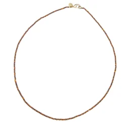 Double Wrap Diamond Cut Beaded Necklace Tiger's Eye