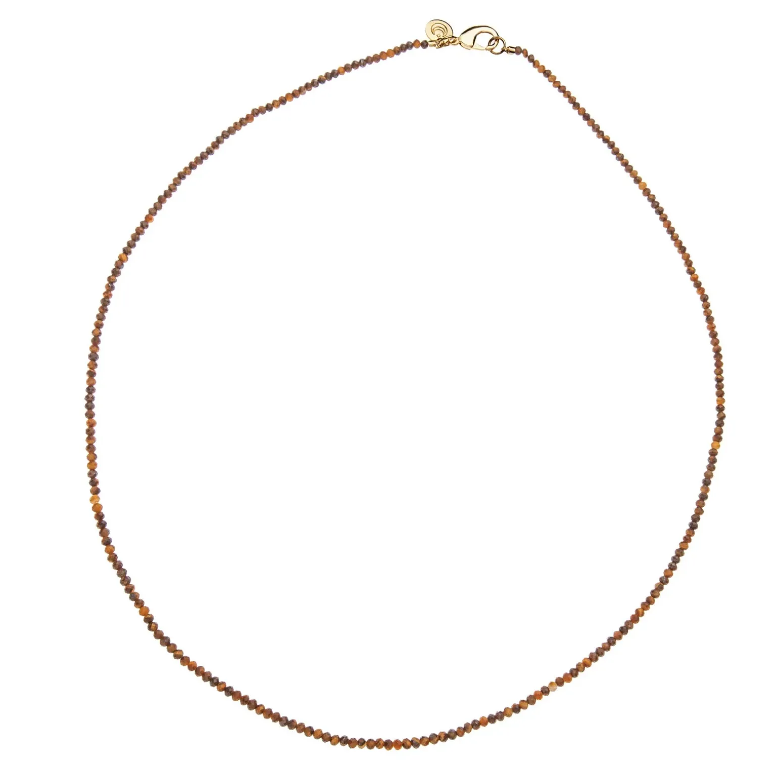 Double Wrap Diamond Cut Beaded Necklace Tiger's Eye