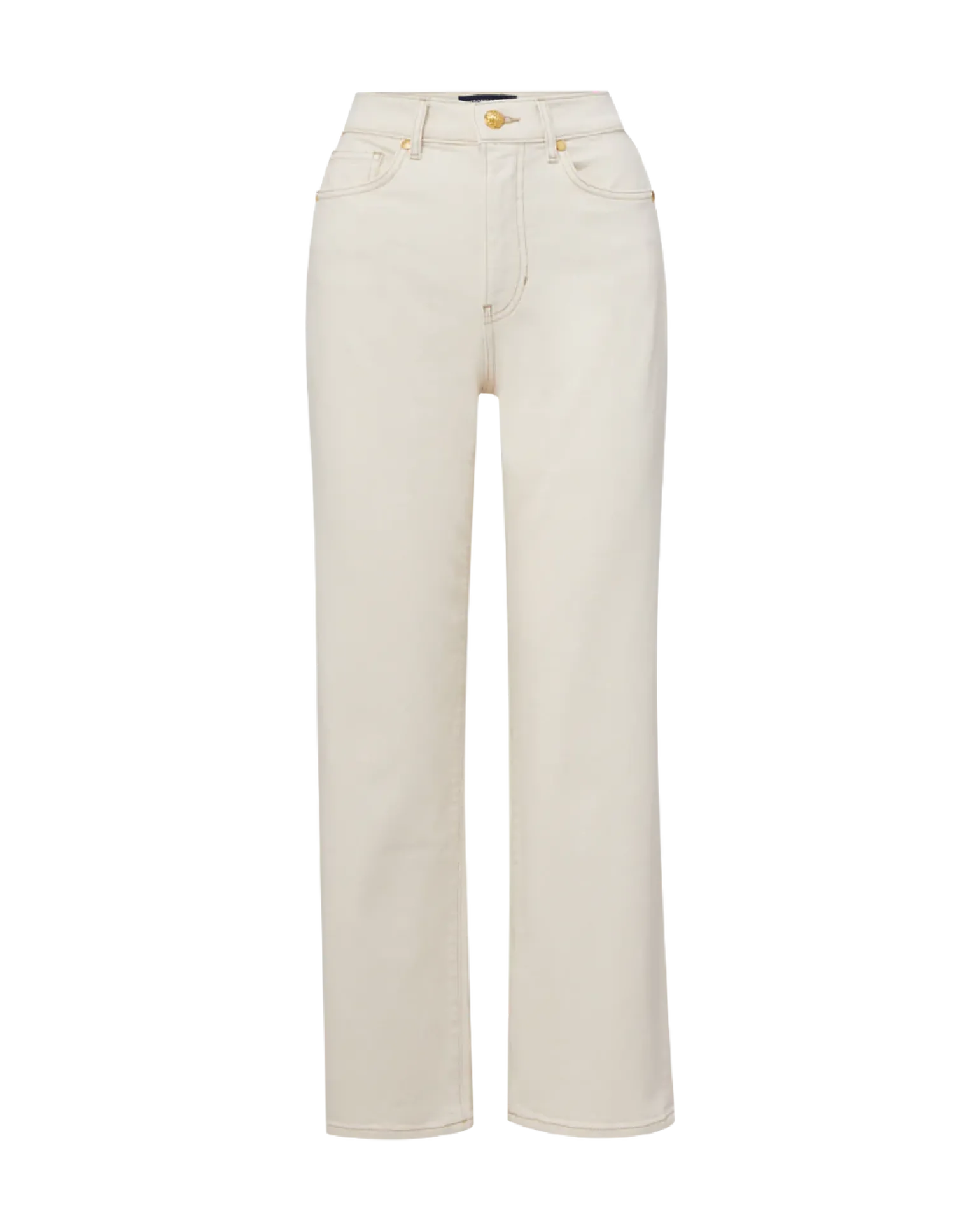 Dylan Ankle High Rise Straight Ecru