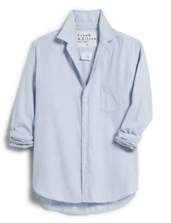 Eileen Relaxed Button Up Gray Blue