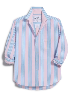Eileen Relaxed Button-Up Pink/Blue Multi Stripe