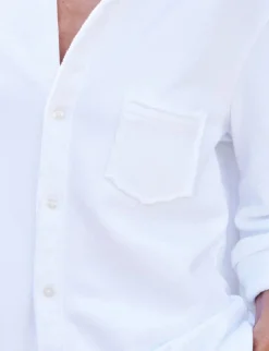 Eileen Relaxed Fleece Button Up Shirt White