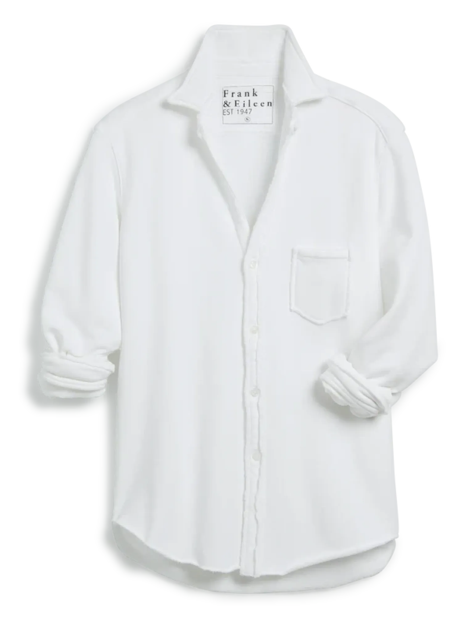 Eileen Relaxed Fleece Button Up Shirt White