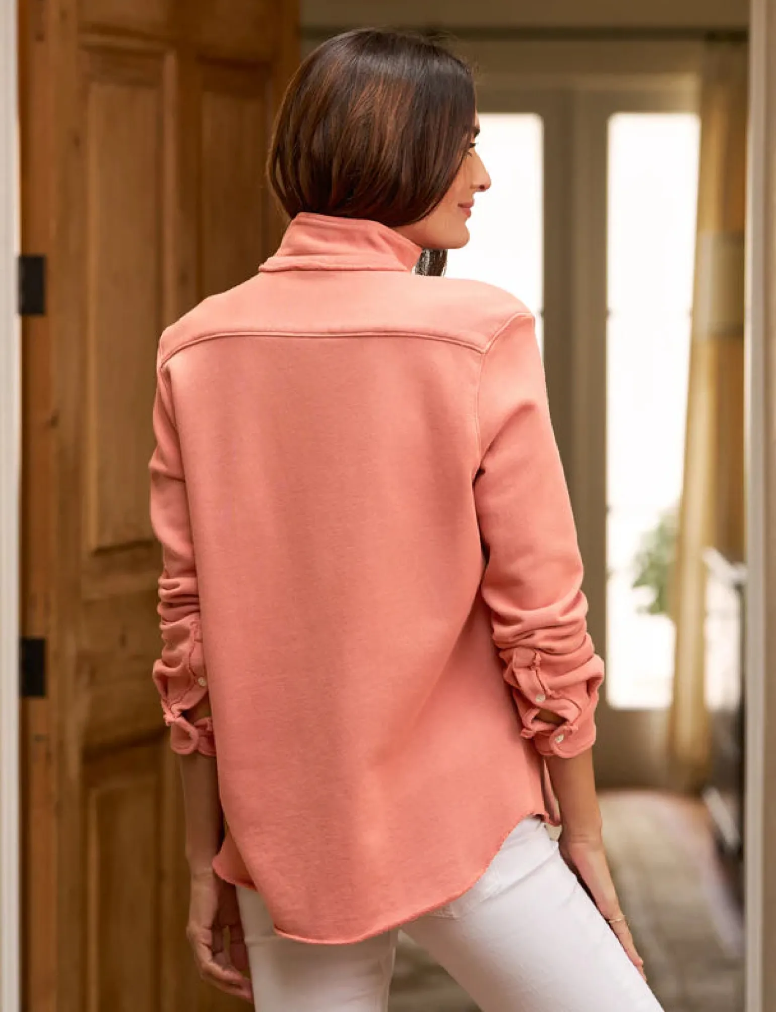 Eileen Sweatshirt Button Button Triple Fleece Squash
