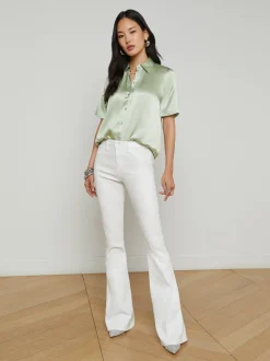 Ellah Short Sleeve Blouse Laurel Green