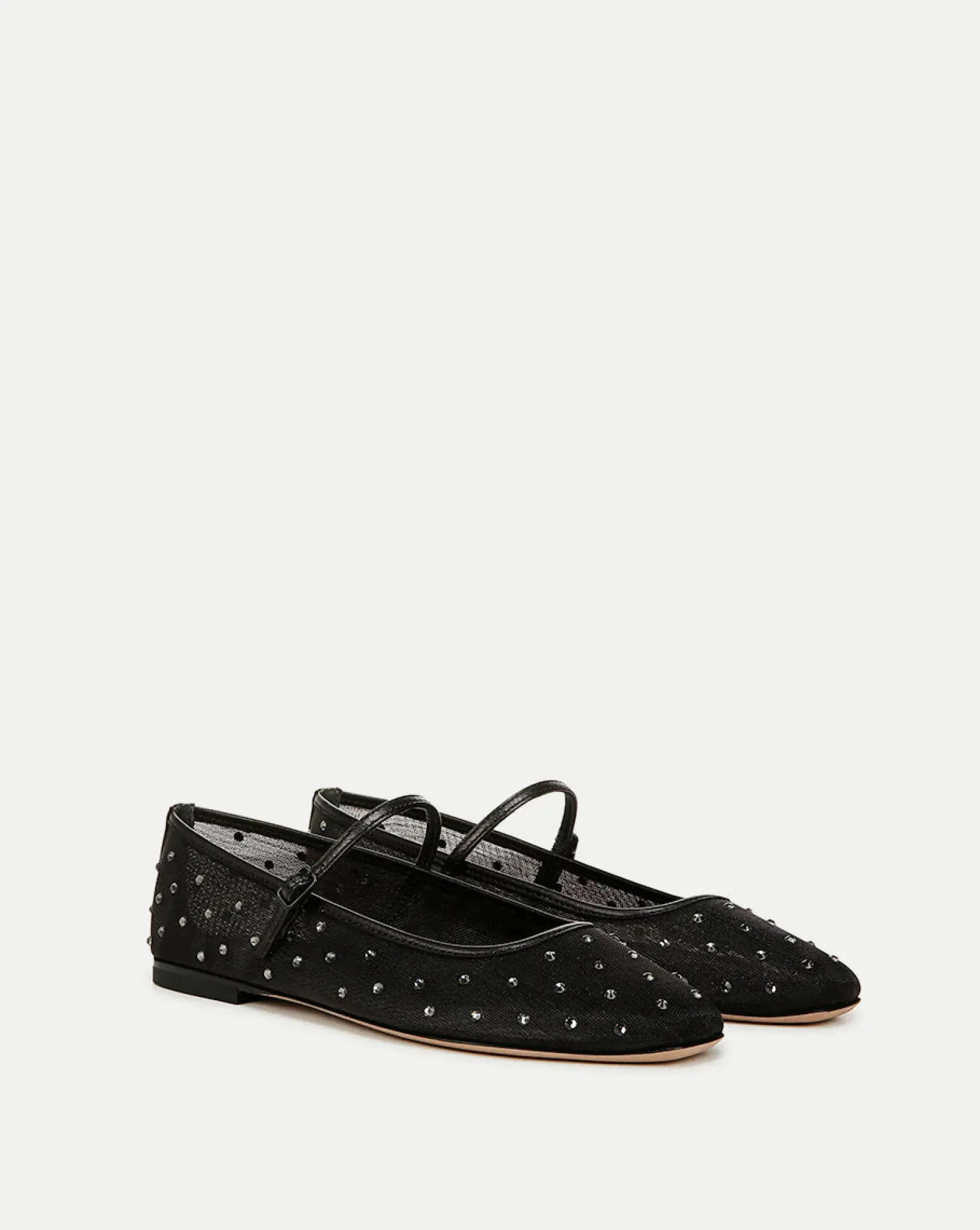 Ellie Mesh Crystal Black Diamond Flat