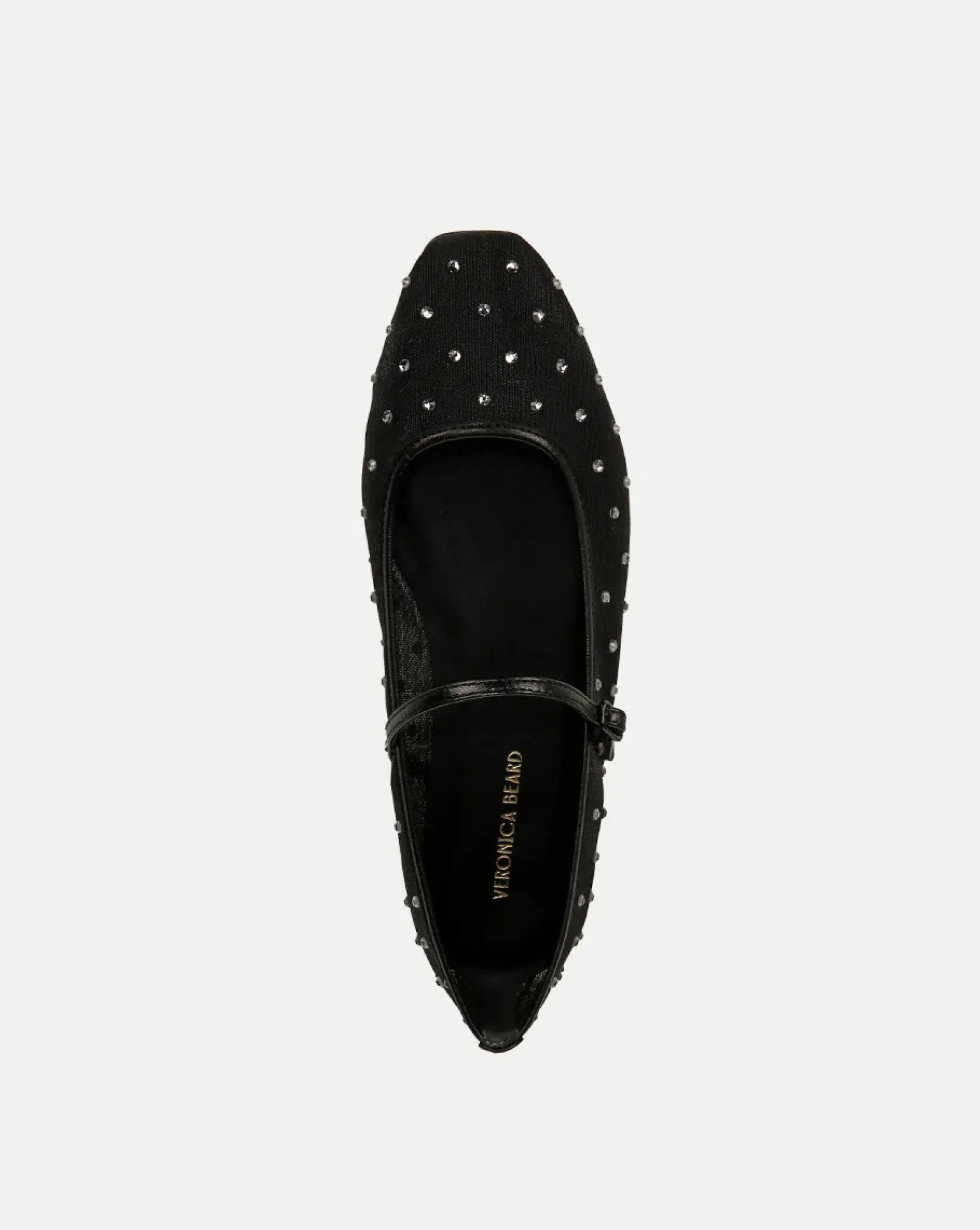 Ellie Mesh Crystal Black Diamond Flat