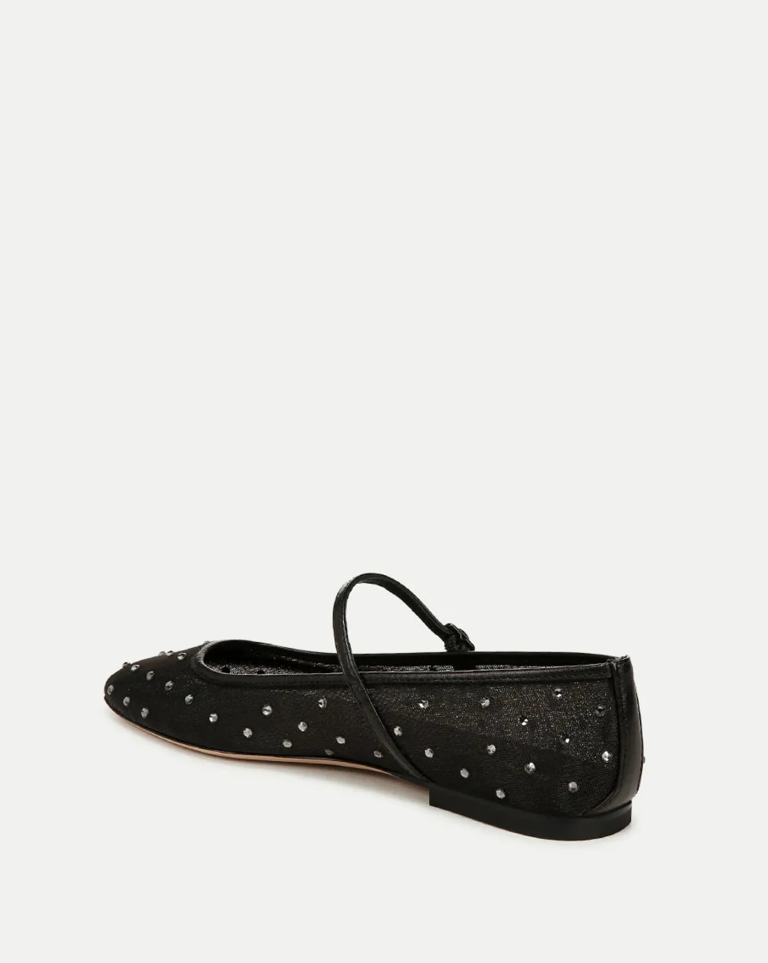 Ellie Mesh Crystal Black Diamond Flat