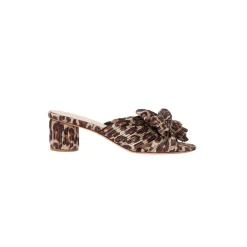 Emilia Leopard Pleated Bow Sandal