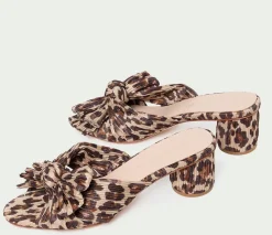 Emilia Leopard Pleated Bow Sandal