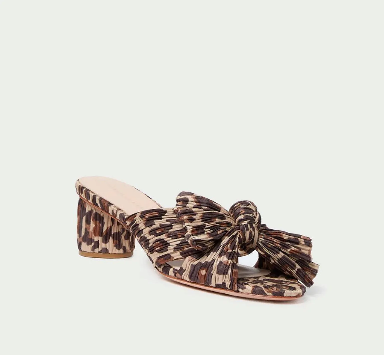 Emilia Leopard Pleated Bow Sandal