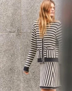 Ezra Cardigan Midnight Blue Stripe