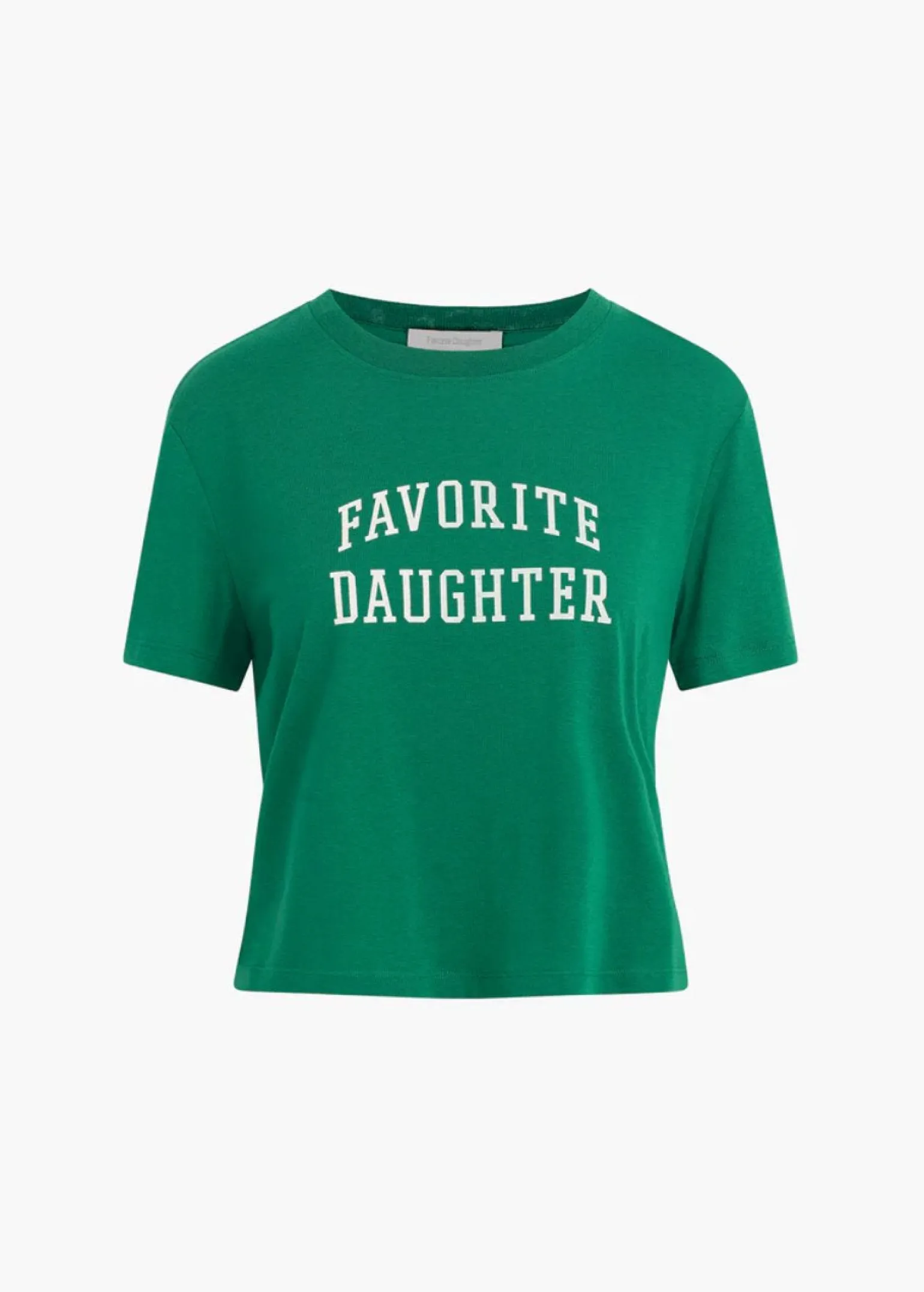 Favorite Daughter Cropped Collegiate Tee Emerald/White