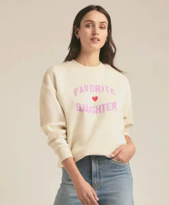 Favorite Daughter Heart Logo Sweatshirt Gardenia
