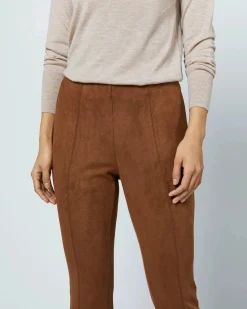 Faye Cropped Pant Cognac Stretch Suede