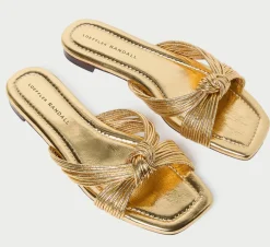 Flossie Mignon Knot Flat Sandal Champagne