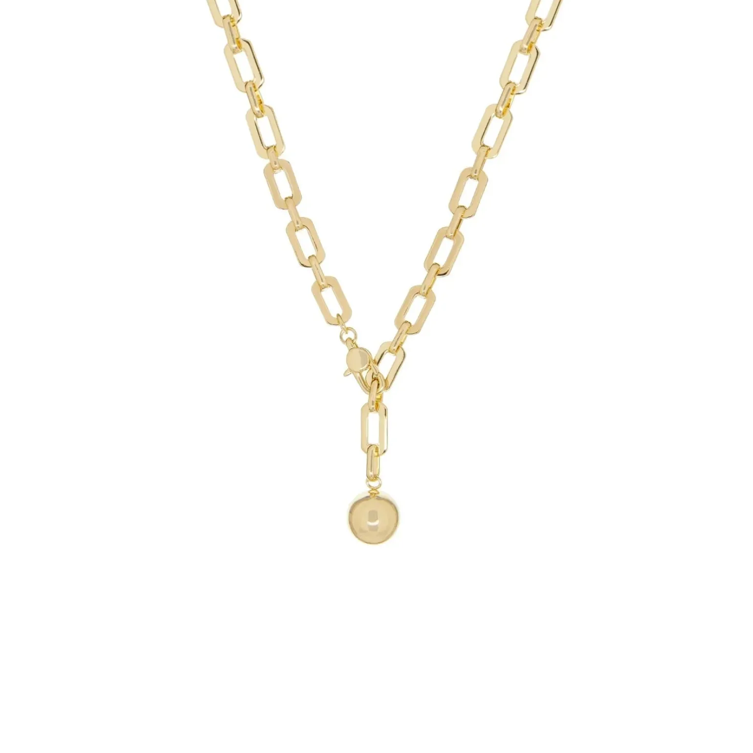 Gold Ball Drop Adjustable Lariat Necklace