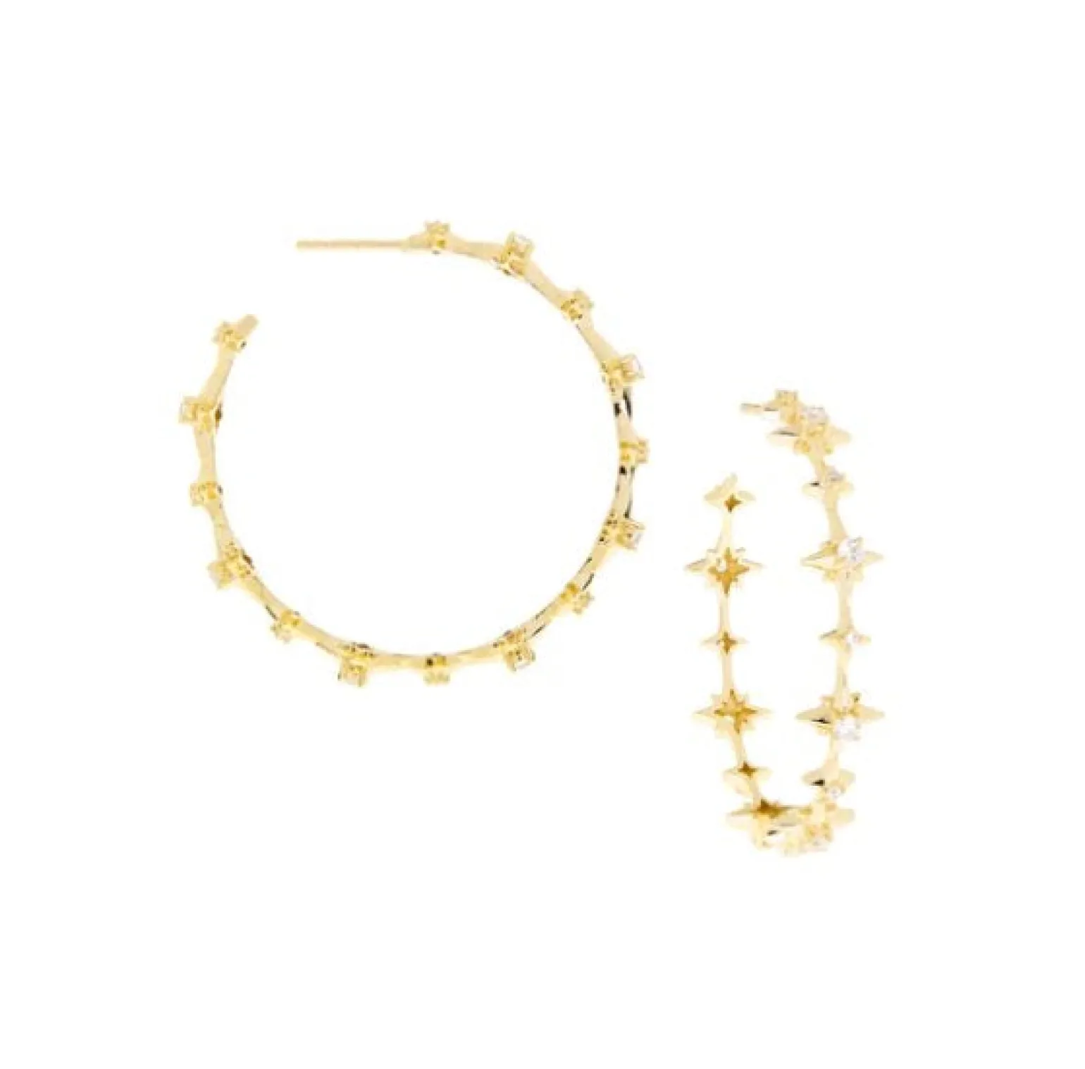 Gold Plated Spiked CZ Hoop
