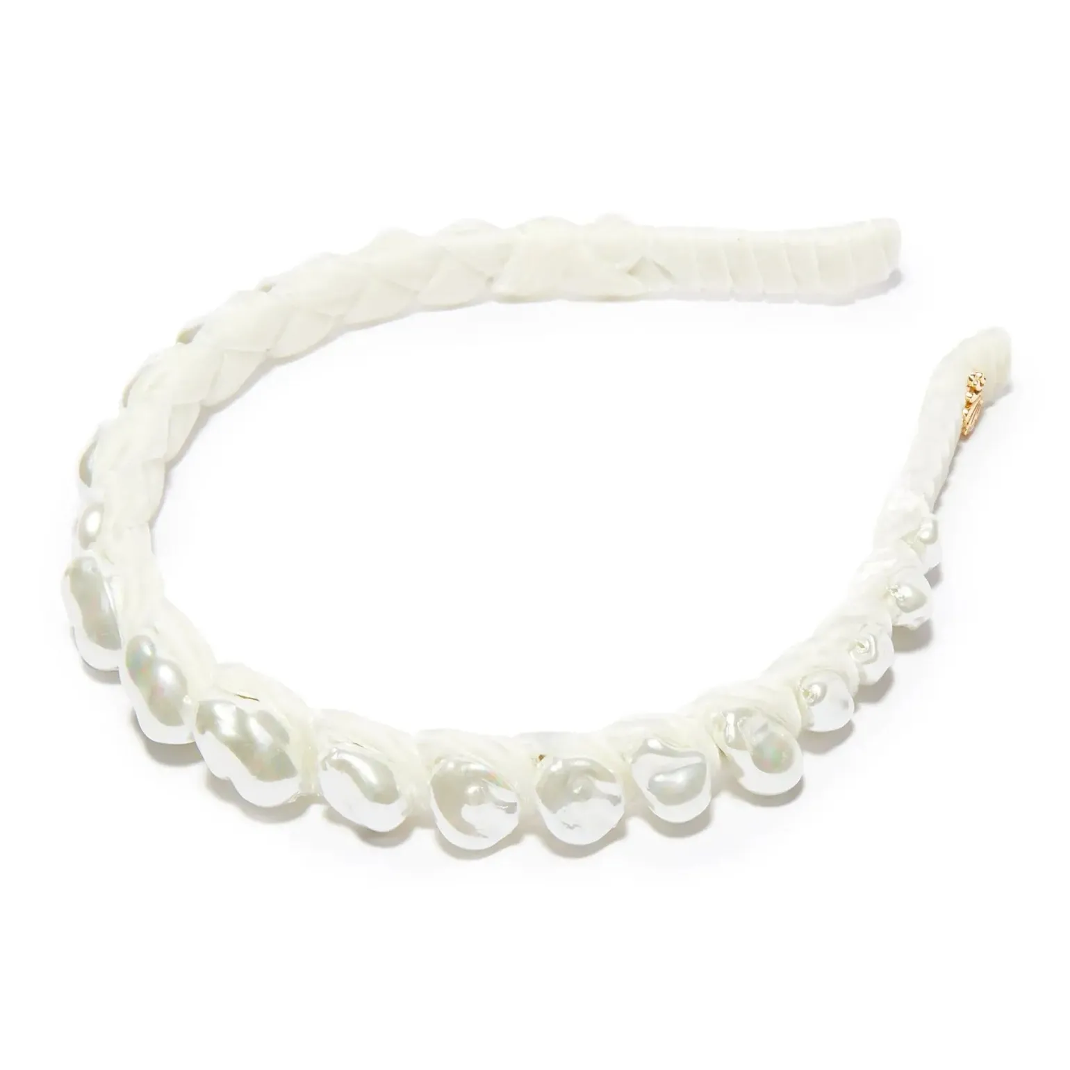 Graduated Baroque Pearl Headband Ivory