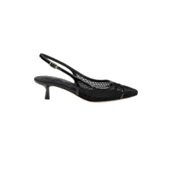 Graland Pointed Toe Slingback Pump Black Mesh