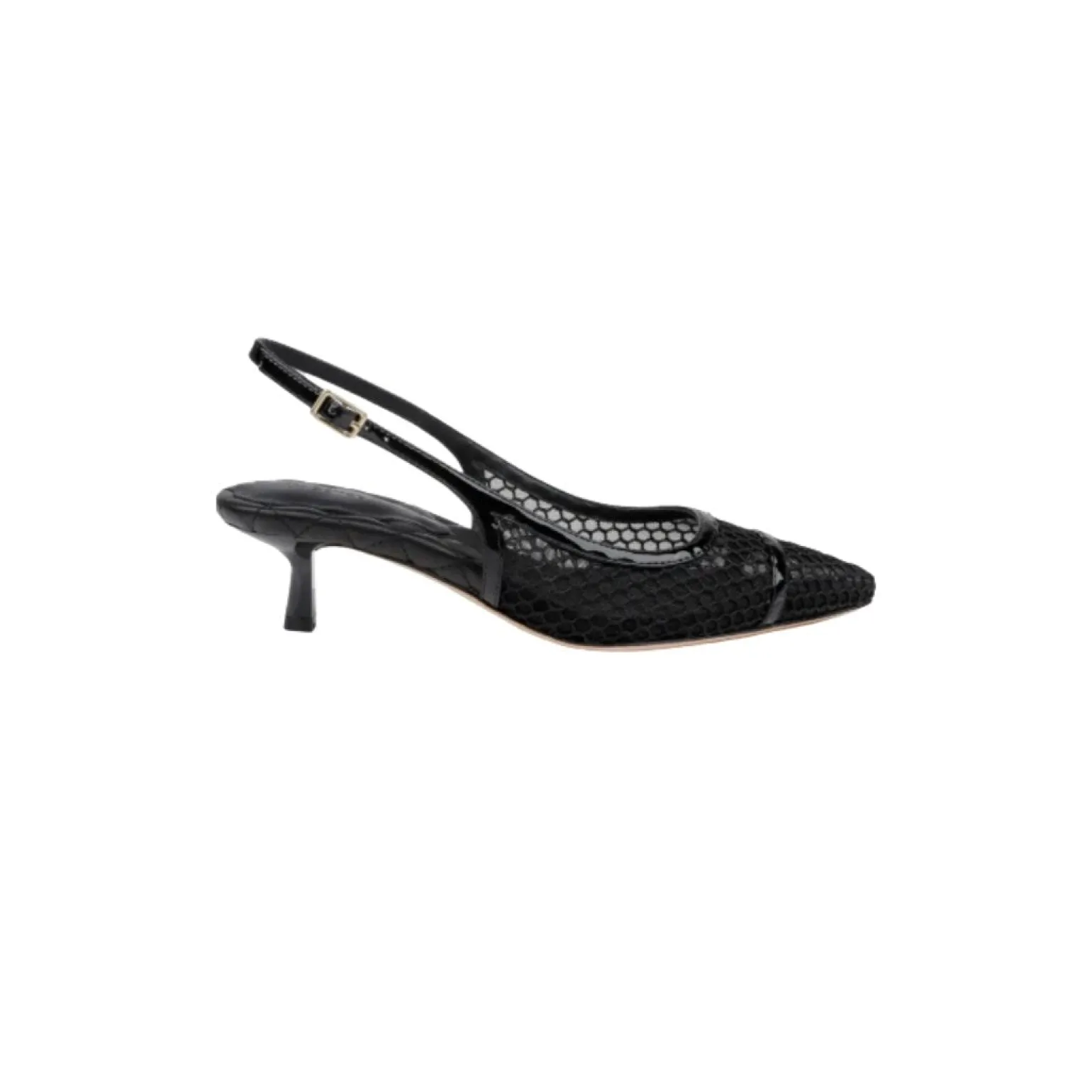 Graland Pointed Toe Slingback Pump Black Mesh