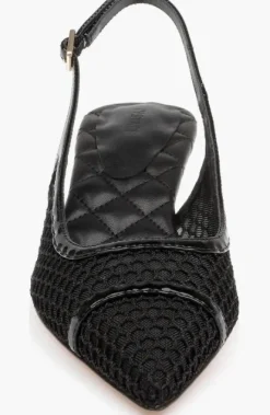Graland Pointed Toe Slingback Pump Black Mesh