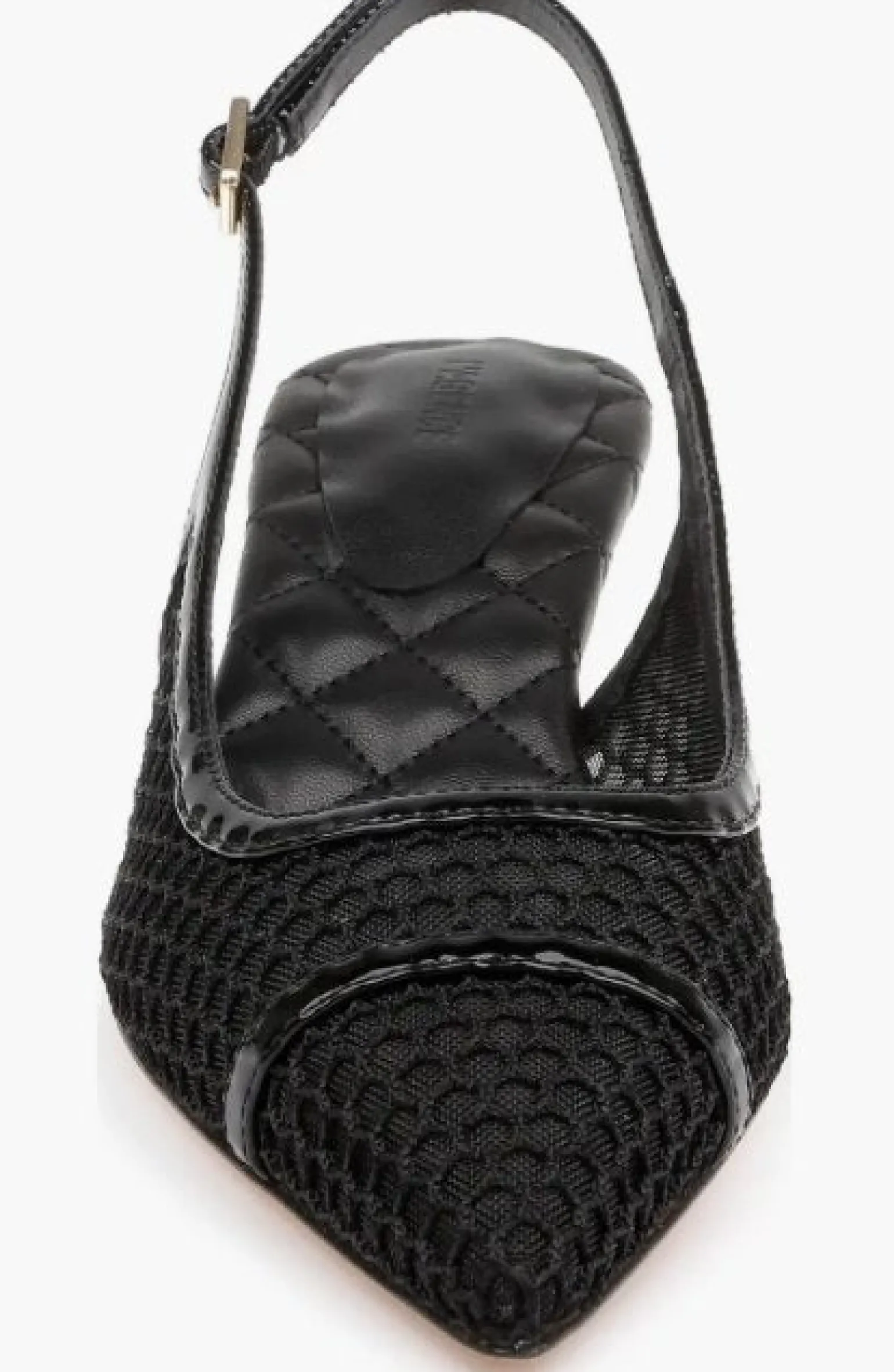 Graland Pointed Toe Slingback Pump Black Mesh