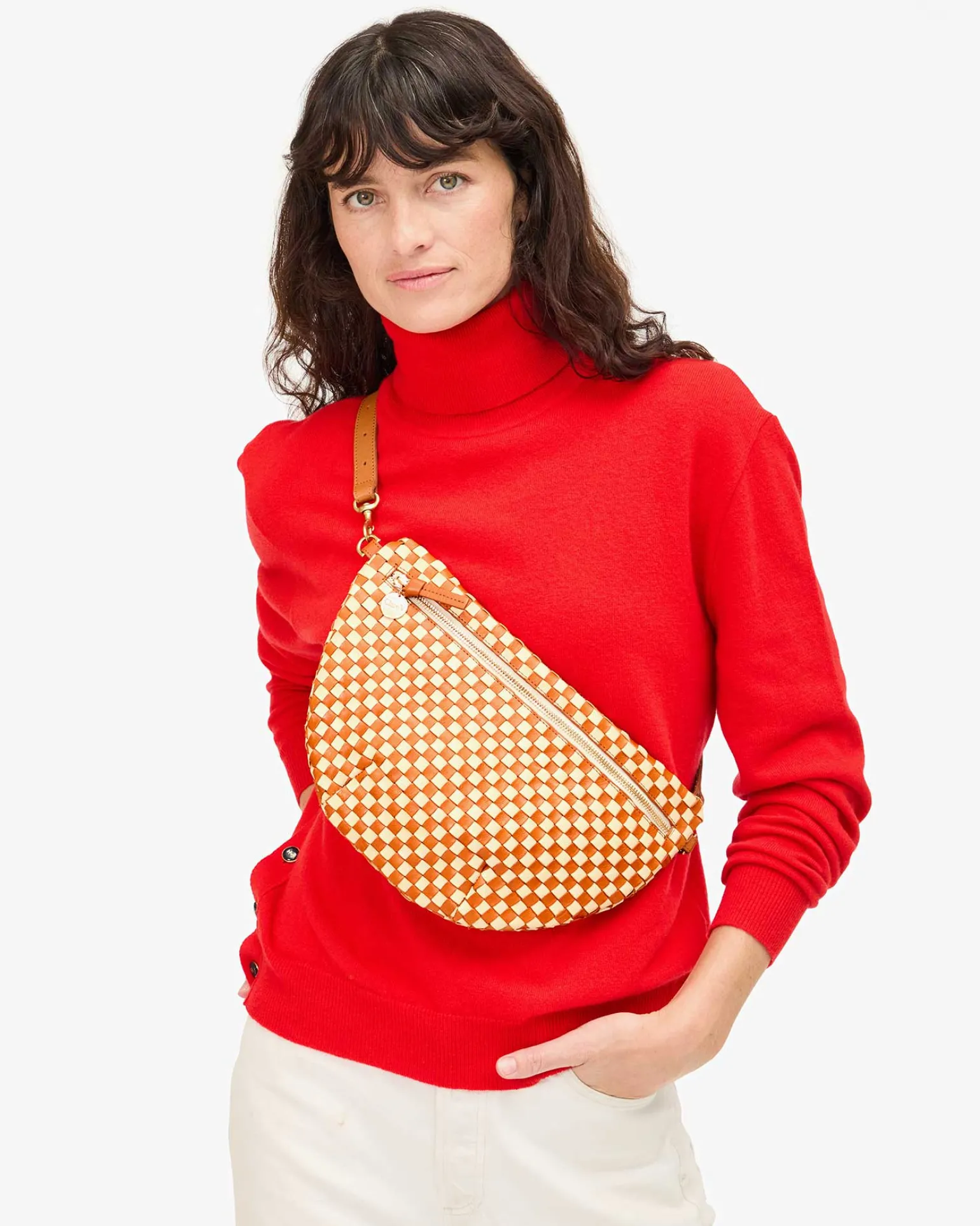 Grande Fanny Woven Checker Natural/Cream