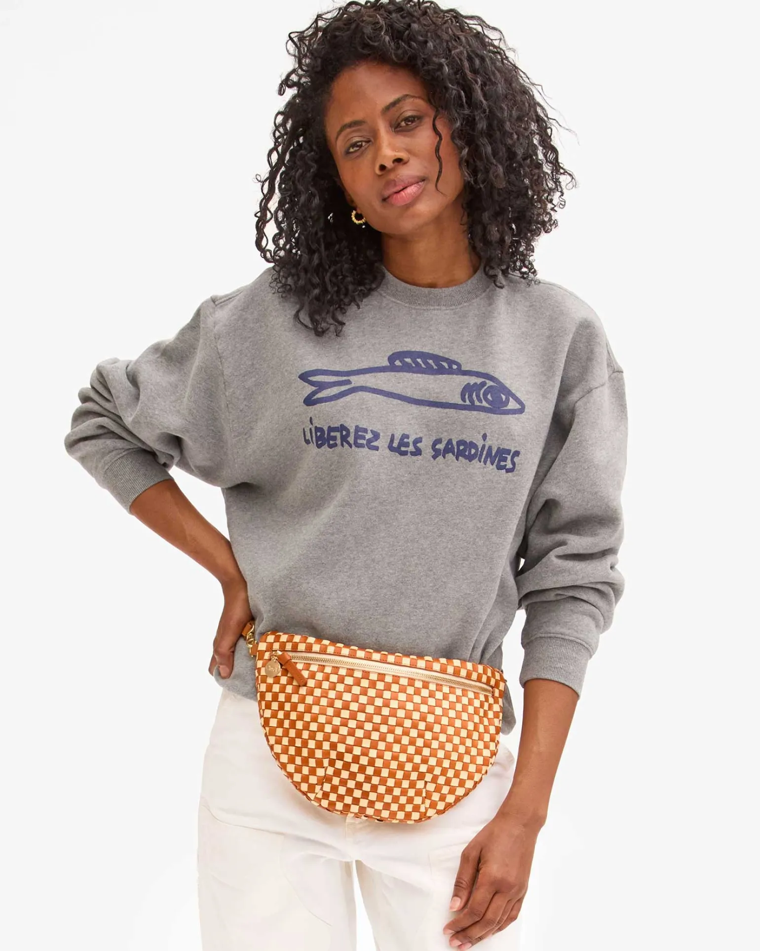 Grande Fanny Woven Checker Natural/Cream