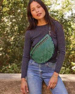 Grande Fanny Woven Zig Zag Mint Opal/Black