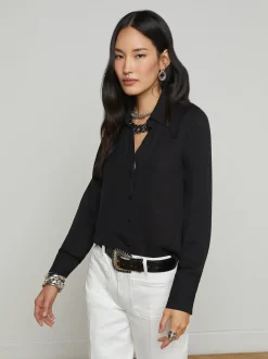 Hailie Silk Dragon Blouse Black