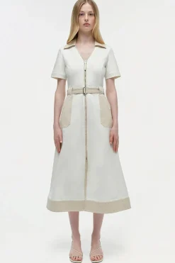 Hanover Cotton Midi Dress Ivory Multi