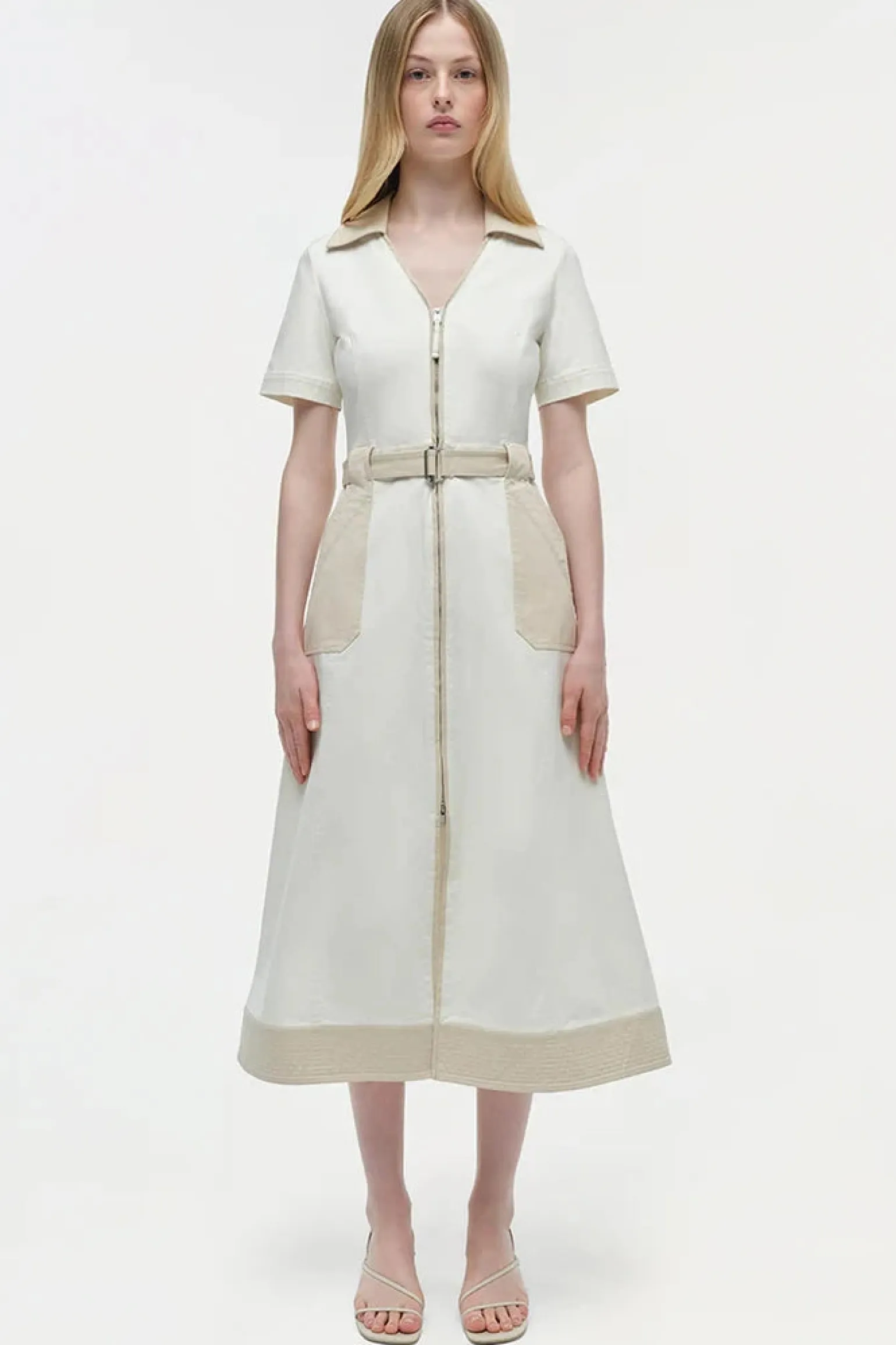 Hanover Cotton Midi Dress Ivory Multi