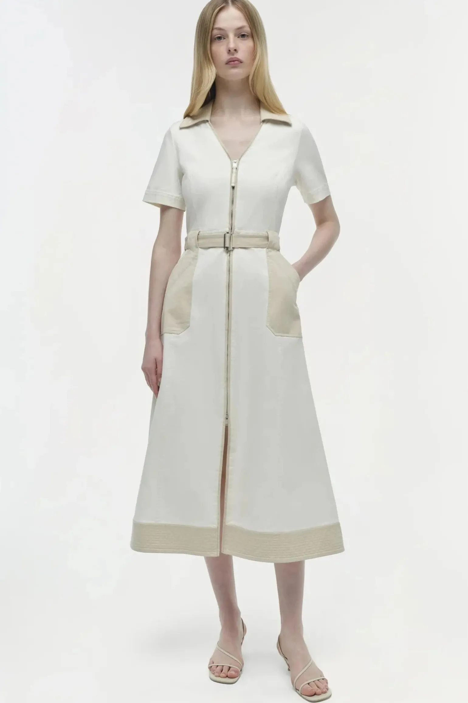 Hanover Cotton Midi Dress Ivory Multi