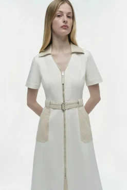 Hanover Cotton Midi Dress Ivory Multi