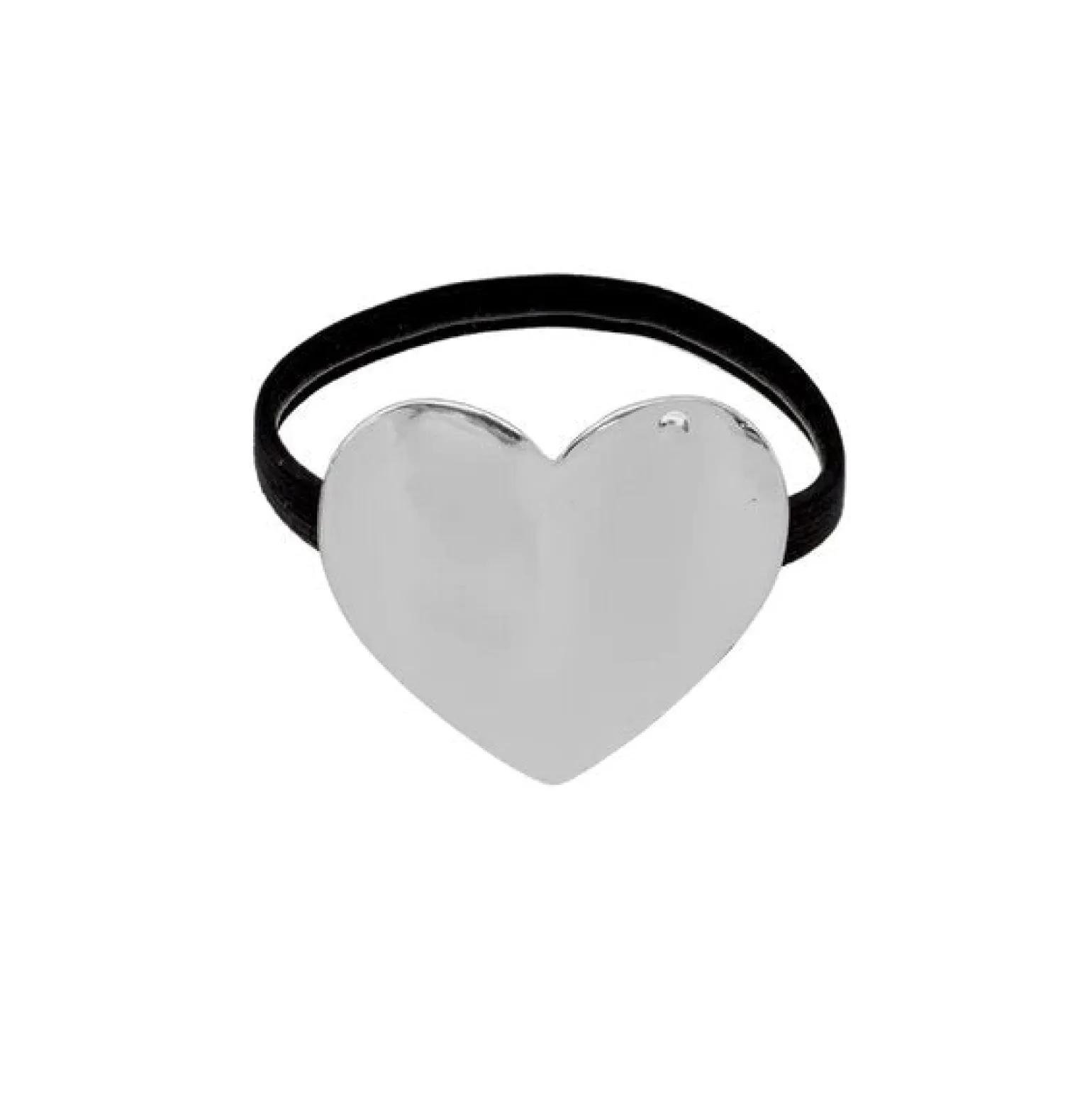 Heart Hair Tie Silver Metal