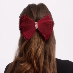 Houston Bow Hair Clip Red Multi