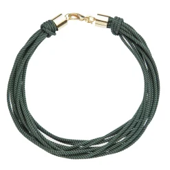 In A Twist Rope Cord Necklace Forest Green