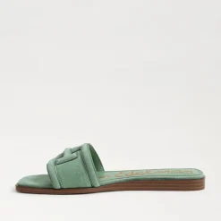 Irina Slide Sandal Green Suede