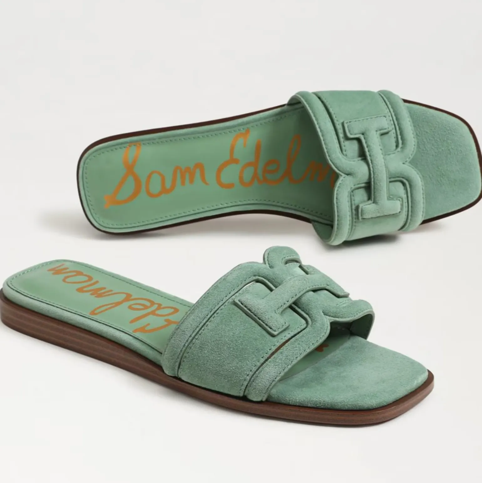 Irina Slide Sandal Green Suede