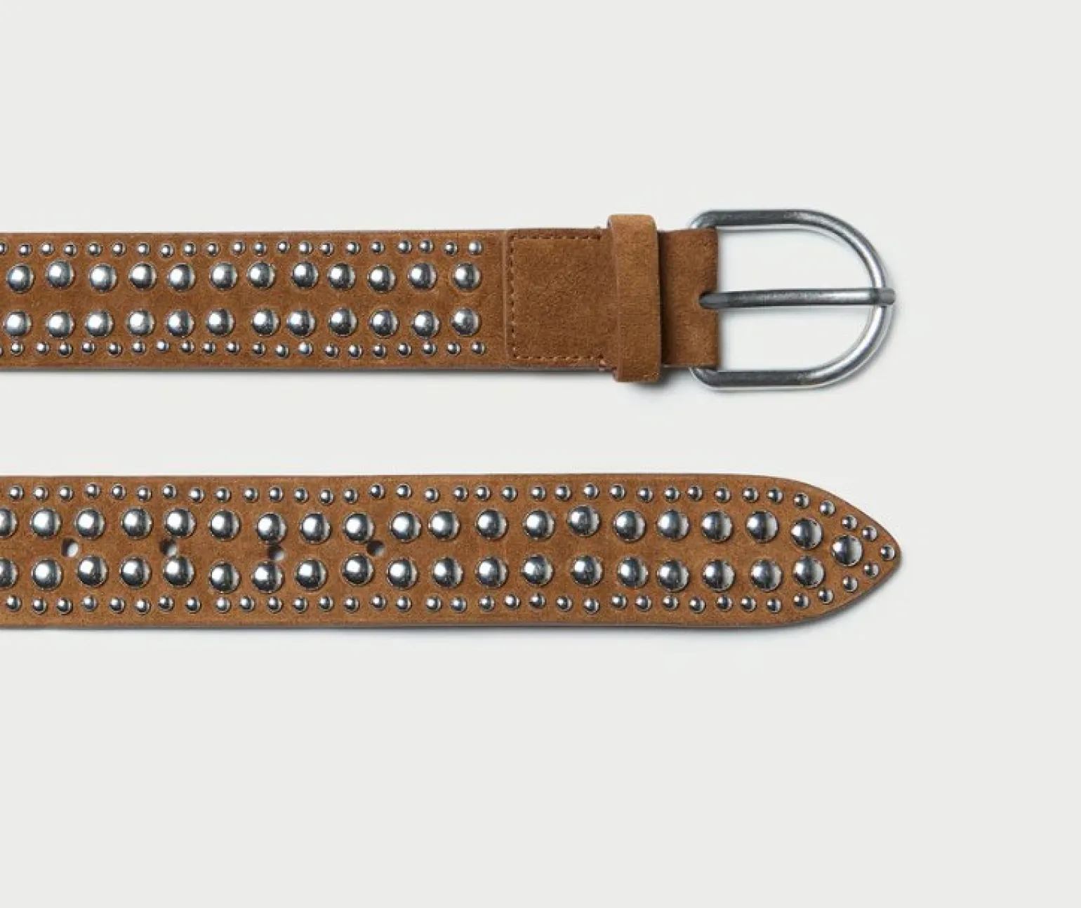 Isaac Studded Belt Cacao/Silver