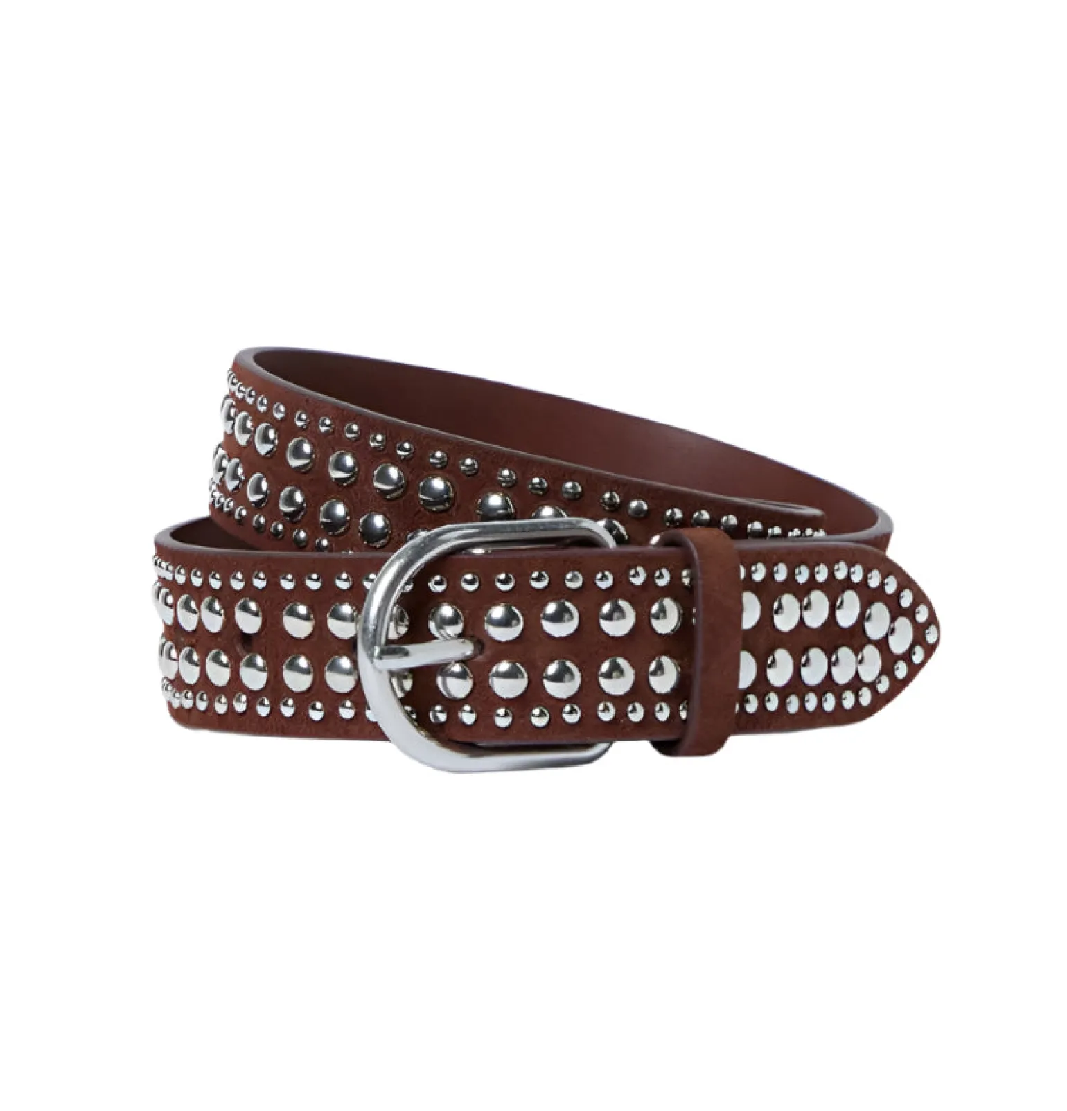 Isaac Studded Belt Espresso/Silver